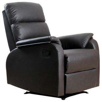 HOMCOM sillón de salón con otomana reposapiés tapizado microfibra sillón  relax reclinable 135° giratorio 360