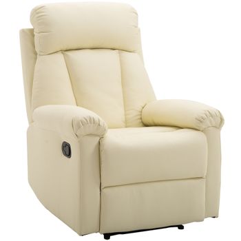 Sillón Reclinable De Acero Mdf Pu Espuma Homcom 80x97x107 Cm-blanco