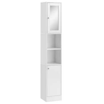 Armario Alto Baño De Melamina Madera Abs Kleankin 30x33x165 Cm-blanco con  Ofertas en Carrefour