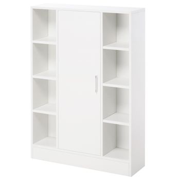 Armario Alto De Baño Con 1 Puerta De Mdf Kleankin 40x30x160 Cm-gris con  Ofertas en Carrefour