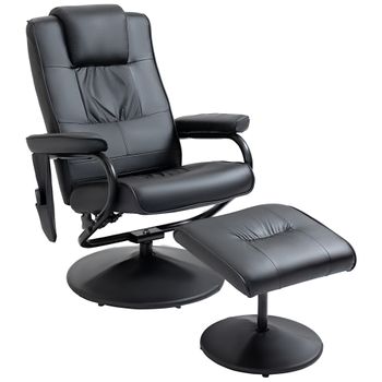 Sillón De Masaje Reclinable De Pu Acero Homcom 77x84x95 Cm-negro