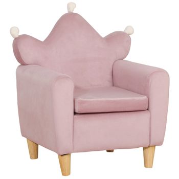 Sillón Infantil Para Niños +3 Años Con Asiento Acolchado Rosa Homcom