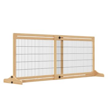 Barrera Seguridad Perros De Madera Acero 183x36x69 Cm-pawhut.natural