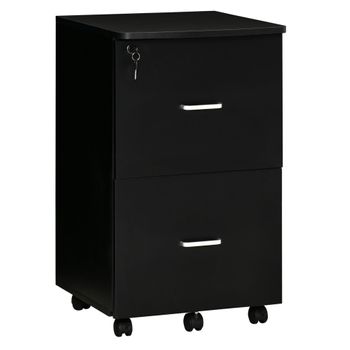 Cajonera De Oficina De Melamina De Madera Homcom 41x39x58 Cm - Negro con  Ofertas en Carrefour