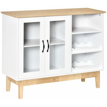 Aparador De Cocina De Melamina Metal Homcom 76x35x97cm-madera Natural con  Ofertas en Carrefour