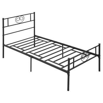 vidaXL VX373750 Estructura cama metal con cabecero y pie cama blanca 90x190  cm - VX373750 - Epto