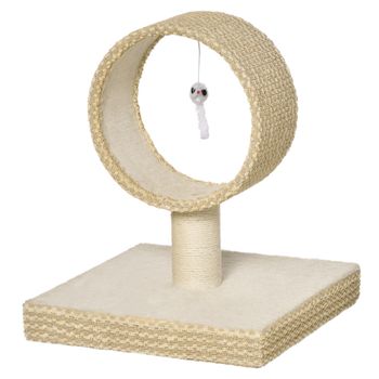 Árbol Para Gatos De Aglomerado Yute Felpa 61x41x50 Cm-pawhut.beige