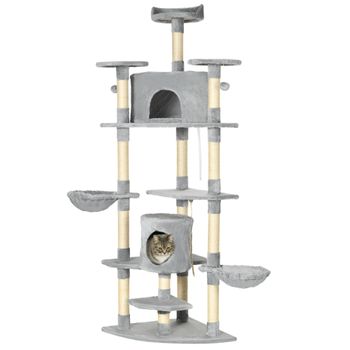 Árbol Rascador Para Gatos De Aglomerado Felpa Yute 61x41x96 Cm-pawhut con  Ofertas en Carrefour