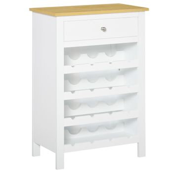 Botellero Estante De Vino De Mdf Homcom 55x30x80 Cm-blanco