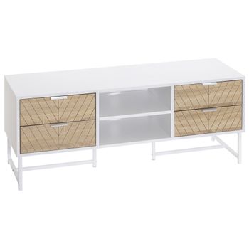 Mueble de tv Homcom blanco 140x30x32 cm aglomerado de madera