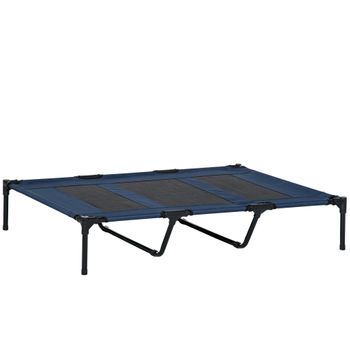 Cama Elevada Para Perros De Metal Tela Oxford 122x92x23cm-pawhut.azul