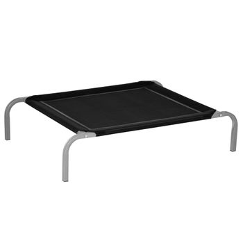 Cama Elevada Para Perros De Acero Texteline 90x65x20 Cm-pawhut.negro