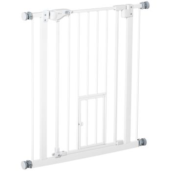 Barrera De Seguridad De Acero 74-80x76,2 Cm-pawhut. Blanco