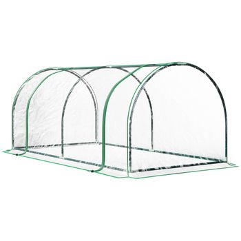 Mini Invernadero De Jardín De Acero Pe 180x90x90 Cm-outsunny. Blanco con  Ofertas en Carrefour