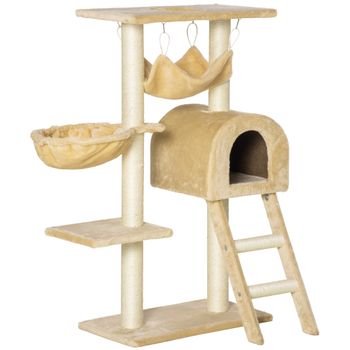 Árbol Rascador Para Gatos De Aglomerado Felpa Yute 61x41x96 Cm-pawhut con  Ofertas en Carrefour