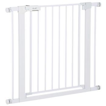 Barrera De Seguridad De Perros De Acero Abs 75-96x76 Cm-pawhut.blanco