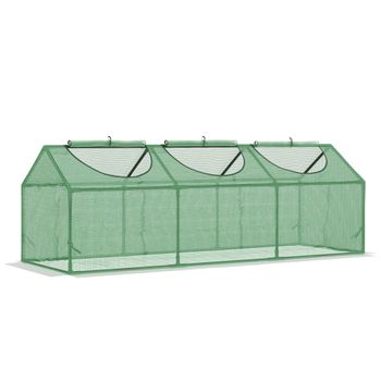 Invernadero de terraza con 4 estantes Outsunny 69x49x158 cm verde