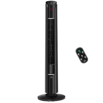 Ventilador Torre Con Control Remoto De Abs Homcom Ø31,5x107 Cm-negro