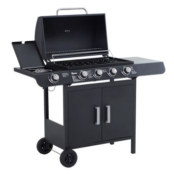 Barbacoa De Gas Con Ruedas De Acero 125x51x100 Cm-outsunny.negro