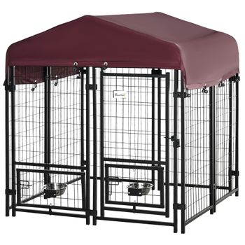 PawHut Jaula para Perros con Encimera 86x60x70 cm Mesa con Perrera