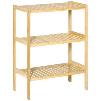 Estantería Librería De Melamina De Madera Homcom 59x29x180 Cm-natural con  Ofertas en Carrefour