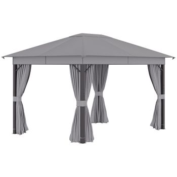 Tectake Toldo lateral extensible de aluminio - 160 x 300 cm, gris