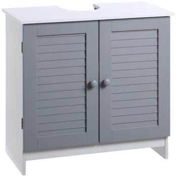 Armario Auxiliar De Baño De Mdf Bambú Kleankin 60x30x80 Cm-blanco con  Ofertas en Carrefour