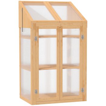 Armario De Jardín De Madera De Abeto 110x55x117 Cm-outsunny. Natural con  Ofertas en Carrefour