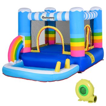 Castillo Hinchable Con Cama De Salto Y Piscina Multicolor Outsunny