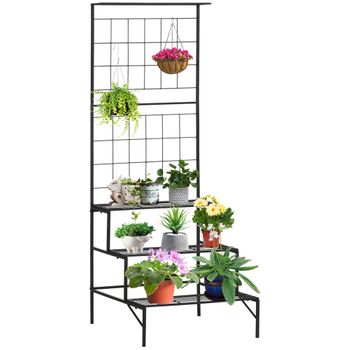 Soporte Con Ruedas Para Plantas Redondo Madera Negro Ø38 Cm Nature con  Ofertas en Carrefour