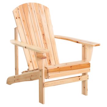 Silla Adirondack De Madera De Abeto 72,5x97x93 Cm-outsunny.natural