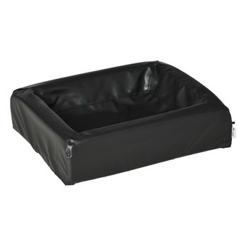 Cama Perros De Pu Con Cremallera Espuma 58x49x14,5 Cm-pawhut.negro