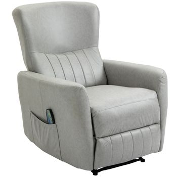 vidaXL Sillón Reclinable Silla Sofá Asiento Butaca Orejero Reposapiés  Ajustable Sala de Estar Salón Oficina Muebles de Tela Gris Taupé