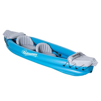 Kayak Hinchable 2 Personas De Pvc Acero 330x105x50 Cm-outsunny.azul