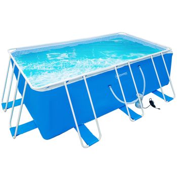 Piscina Desmontable Tubular De Acero Plástico 440x240x122 Cm-outsunny.azul