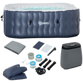 Spa Hinchable 4 Personas 930l De Pvc Abs 180x180x68cm-outsunny.azul