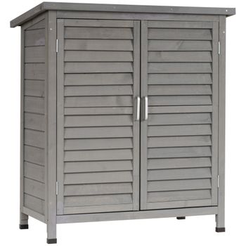 Cobertizo De Almacenamiento De Madera 87x46,5x96,5cm-outsunny. Gris