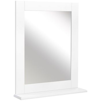 Espejo De Baño De Mdf Vidrio Kleankin 50x11,5x60 Cm- Blanco