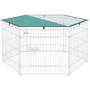 Parque plegable para perros 8 paneles con bolsa PawHut Ø154x76 cm