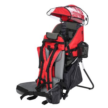 Mochila Portabebés Plegable Con Techo Impermeable Rojo Homcom