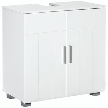 Mueble Para Debajo Del Lavabo De Mdf Kleankin 60x30x60 Cm-blanco