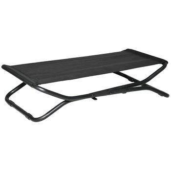 Cama Elevada Perros De Acero Texteline 92x56,5x19,5 Cm-pawhut. Negro