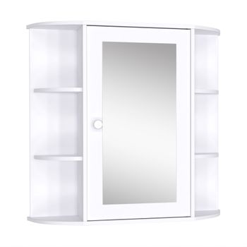 Armario De Baño Con Espejo De Mdf Vidrio Kleankin 48x16x65 Cm-blanco con  Ofertas en Carrefour