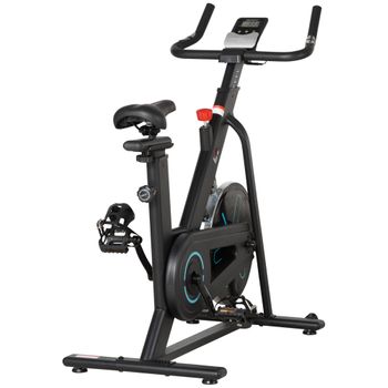 Bicicleta Estática Homcom Acero Abs, 110x52x105-120cm, Negro