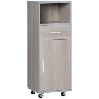 Armario Auxiliar De Baño De Mdf Kleankin 30x32x87 Cm-gris