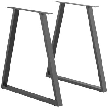 Conjunto de 2 Patas para Mesa Estilo Industrial 71x50 cm, Patas de Mesa de  Comedor de Acero con Marco en X Escritorio, Pies de Mesa Metálicas Negro  para Mesa y Mueble esquí