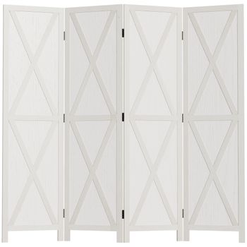 Biombo madera blanca 170x120cm – Tiki Home