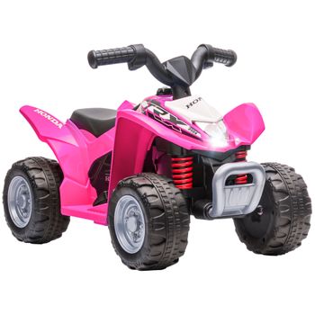 Quad Eléctrico 6v Para Niños 18-36 Mese Con Faros Rosa Aiyaplay