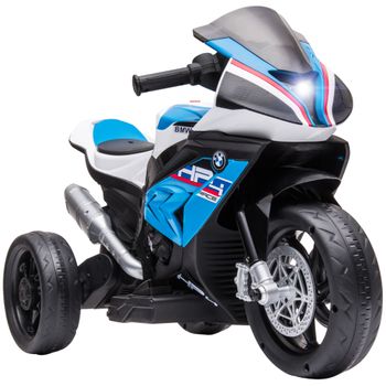 Moto Eléctrica Bmw Hp4 Para Niños +18 Meses 6v Con Música Azul Homcom