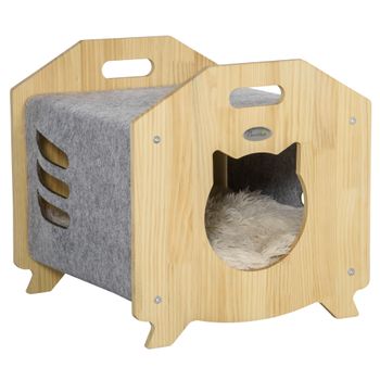 Hamaca Para Gatos Con Patas, Poliester Y Madera, 53x48x13 Cm con Ofertas en  Carrefour